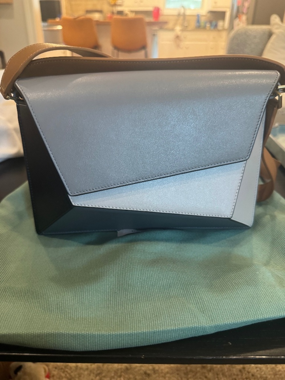 Mlouye Naomi Shoulder Bag NEW with Tags Dust Bag Box Colorblock Leather